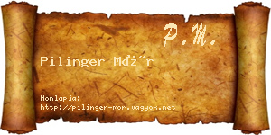 Pilinger Mór névjegykártya